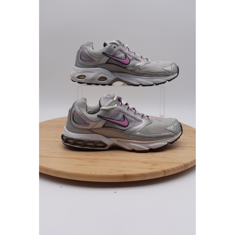 Nike Shoes Womens Size 9.5 41 Gray Mesh Running Sneakers Purple Accents Comfort